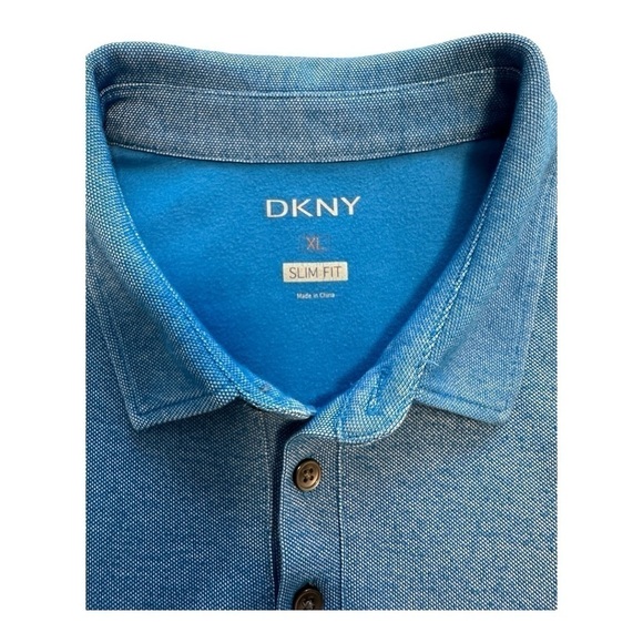 DKNY Short Sleeve Button Front Slim Fit Polo Shirt - Size XL - Picture 4 of 9